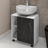 Gabinete De Coluna 1 Porta Pequin Bechara Branco nero Ea
