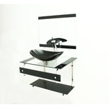Gabinete De Vidro 60cm Cuba Oval Torneira Cascata Cores
