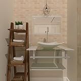 Gabinete De Vidro 70cm Com Cuba Quadrada Branco