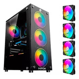 Gabinete Gamer 1749 Lateral E Frontal Em Vidro C 4 Fans Rgb