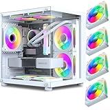 Gabinete Gamer Aquário Em Vidro Com 4 Fans RGB