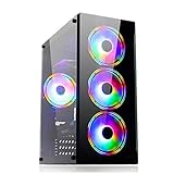 Gabinete Gamer ATX Case Mid Tower PC Gaming Case ATX M ATX ITX Front I O USB 3 0 Port Fully Transparent Side Panels Support Water Cooling 4 Fan Position Style 4 Fan 