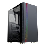 Gabinete Gamer Atx Mid tower Rgb Vidro Temperado Grande Cor Preto