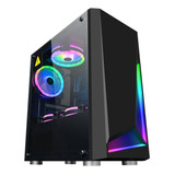 Gabinete Gamer Bluecase Bg 039 Preto Mid Tower Fita Led Rgb