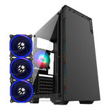 Gabinete Gamer Bluecase Preto Bg 030 Com 3 Coolers Led Azul