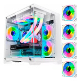 Gabinete Gamer Branco Gb1791 4 Fans Rgb Micro-atx Em Vidro