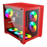 Gabinete Gamer Forcefield Red Magma Frontal