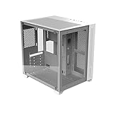 GABINETE GAMER FORCEFIELD WHITE GHOST FRONTAL E LATERAL EM VIDRO PCYES GFFWGP PCYES