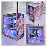 Gabinete Gamer Gaming Case Mid Tower PC Gaming Case E ATX ATX M ATX ITX Front I O USB 3 0 Port Hinge Glass Side Panel Includes 4 Themed LED Light Panels