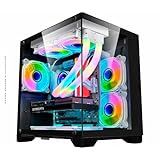 Gabinete Gamer K Mex Space Aqua CG 10KN Mini Tower USB 2 0x2 3 2 Aquário Vidro Panorâmico
