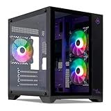 Gabinete Gamer Mancer CV100 Purple Edition ARGB Mid Tower Lateral De Vidro Com 3 Fans Preto MCR CV100 PEB