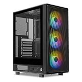 Gabinete Gamer Mancer Narok X Mid Tower Lateral De Vidro Com 3 Fans Preto MCR NRKX BK3F