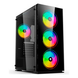 Gabinete Gamer Mid tower Han Eg 817 Vidro 3x Fan Rgb Evolut