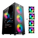 Gabinete Gamer Rgb 4 Fans Vidro Temperado 4mm Nfe Rgb