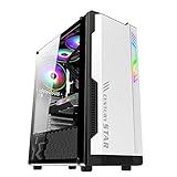 Gabinete Gamer White Computer Cases Mid Tower PC Gaming Computer Case ATX M ATX ITX Full Side Transparent Panel Personalized RGB Light Strip Panel