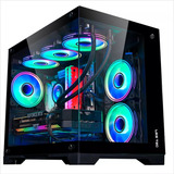 Gabinete Liketec Gamer Mad Rock Black 4x Fan Argb Cubo