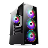 Gabinete Pc Gamer 4 Fans Rgb Led Vidro Temp Frontal Lat 