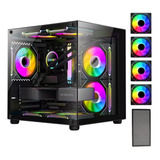 Gabinete Pc Gamer Com 4 Fans Rgb Vidro Temperado Watercooler