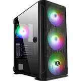 Gabinete Pc Gamer Sades Yu Rgb Vidro Temperado 4 Fans Inclusos Preto Atx Rgb Porta De Vidro Temperado Alta Compatibilidade Dissipação De Calor