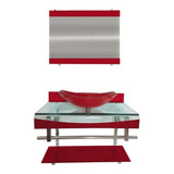Gabinete Vidro Banheiro Cuba Oval 60cm Cores