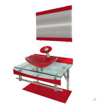 Gabinete Vidro Banheiro Cuba Oval 60cm Slim Cores