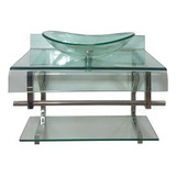 Gabinete Vidro Banheiro Cuba Oval 70cm Sem Espelho Cores