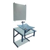 Gabinete Vidro Banheiro Cuba Quadrada 40 Cm C Espelho cores
