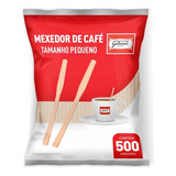 Gaboardi Mexedor Madeira 9cm Café Curto 500 Unidades Biodegradável