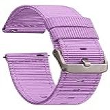 GadgetWraps Pulseira De Relógio De Nylon De 16 Mm Com Pinos De Liberação Rápida Compatível Com Fossil Skagen Misfit Pulseira De Relógio De Nylon De 16 Mm Purple Ice 16 Mm 