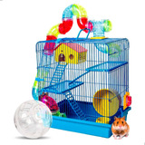 Gaiola De Hamster Com Casa Grande Completa 3 Andares Tubo