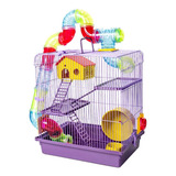 Gaiola De Hamster Com Casa Grande Completa 3 Andares Tubo