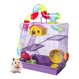 Gaiola De Hamster Com Casa Grande Completa 3 Andares Tubo