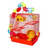 Gaiola De Hamster Completa Com Casa Grande 3 Andares Tubo