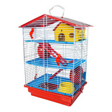 Gaiola Hamster 3 Andares Teto Plástico