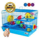 Gaiola Para Hamster Big Space Completa 2 Andares Azul