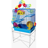 Gaiola Tubo Super Luxo 3 Andares Lilás Hamster Completa