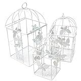 Gaiolas Decorativas De Ferro Para Decoração Provençal Festas Jardim E Arranjos Kit Com 3 Unidades Quadrado