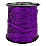 Galão Fio Paetê Artesanato Roxo 6mm 10m