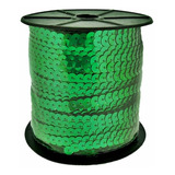 Galão Fio Paetê Artesanato Verde 8mm 10m