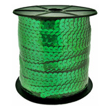 Galão Fio Paetê Artesanato Verde 8mm 10m