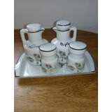 Galheteiro Antigo Porcelana Schmidt Com 5 Peças 