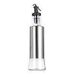 Galheteiro Dosificador Porta Azeite Dispenser PROFISSIONAL De Vinagre Óleo Molho Shoyo Em Aço Inoxidável Com Bico Dosador Garrafa De Vidro 320ML PREMIUM SYANG