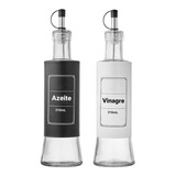 Galheteiro Em Vidro Porta Vinagre E Azeite 310ml 2 Peças