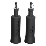 Galheteiro Nero Em Vidro Porta Azeite Vinagre 300ml 2 Peças