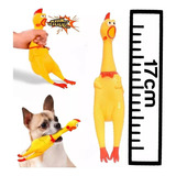 Galinha Frango Brinquedo Pet 17cm Borracha Mordedor Apito