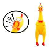 Galinha Frango De Borracha Mordedor Pet Com Som Apito 16cm