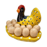 Galinha Porta Ovos Amarela P