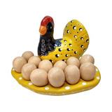 Galinha Porta Ovos Com Ninho Em Cerâmica P Decoração