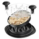 Gallypek Desfiador De Frango Desfiador De Peito De Frango Grande Com Compartimento- Tampa Transparente Máquina De Desfiar Carne Visível- Tira Antiderrapante- Alça Ergonômica- Adequado Para Carne De Po