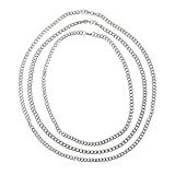 GALPADA 3 Peças Colar De Hip Hop Colar De Masculinas Decoração Colar De Ligação De Metal Colares Masculinos Bling Colar De Hip Hop Corrente Com Pingente Meio Fio Aço